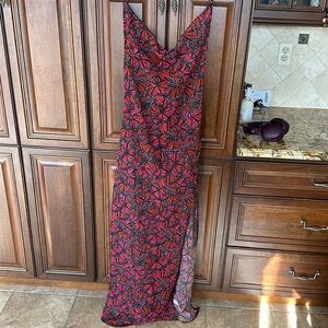 TOLUCA Cowl Neck Sheer Dress